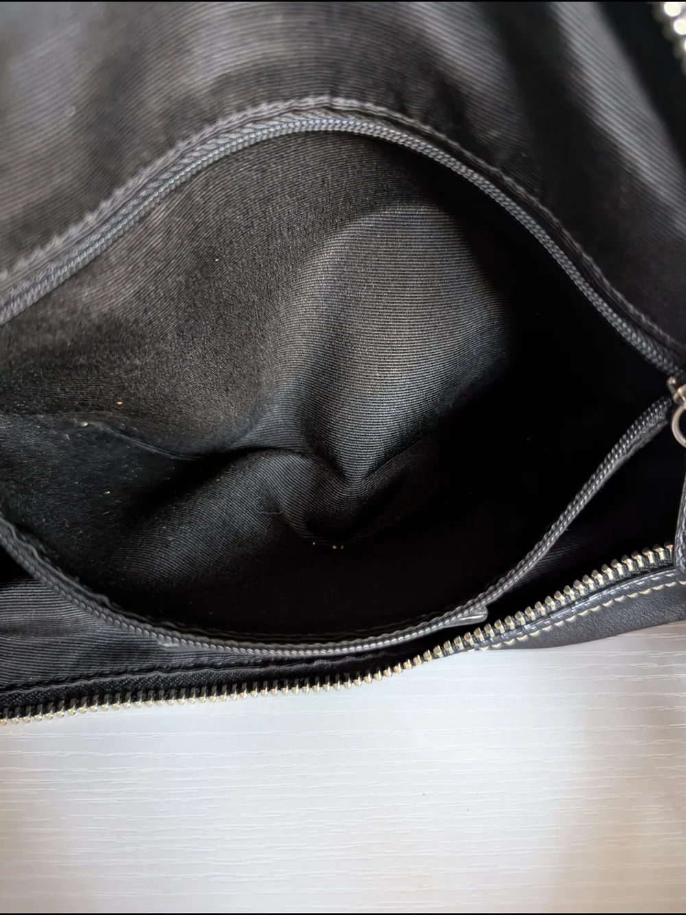 Coach Black Leather Hobo with Contrast White Stitching